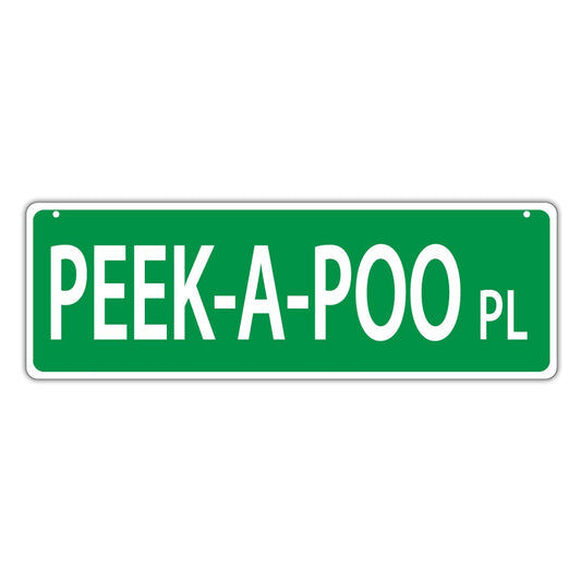 Street Sign, Plastic, Peek-A-Poo Place (Pekingese Poodle), 17