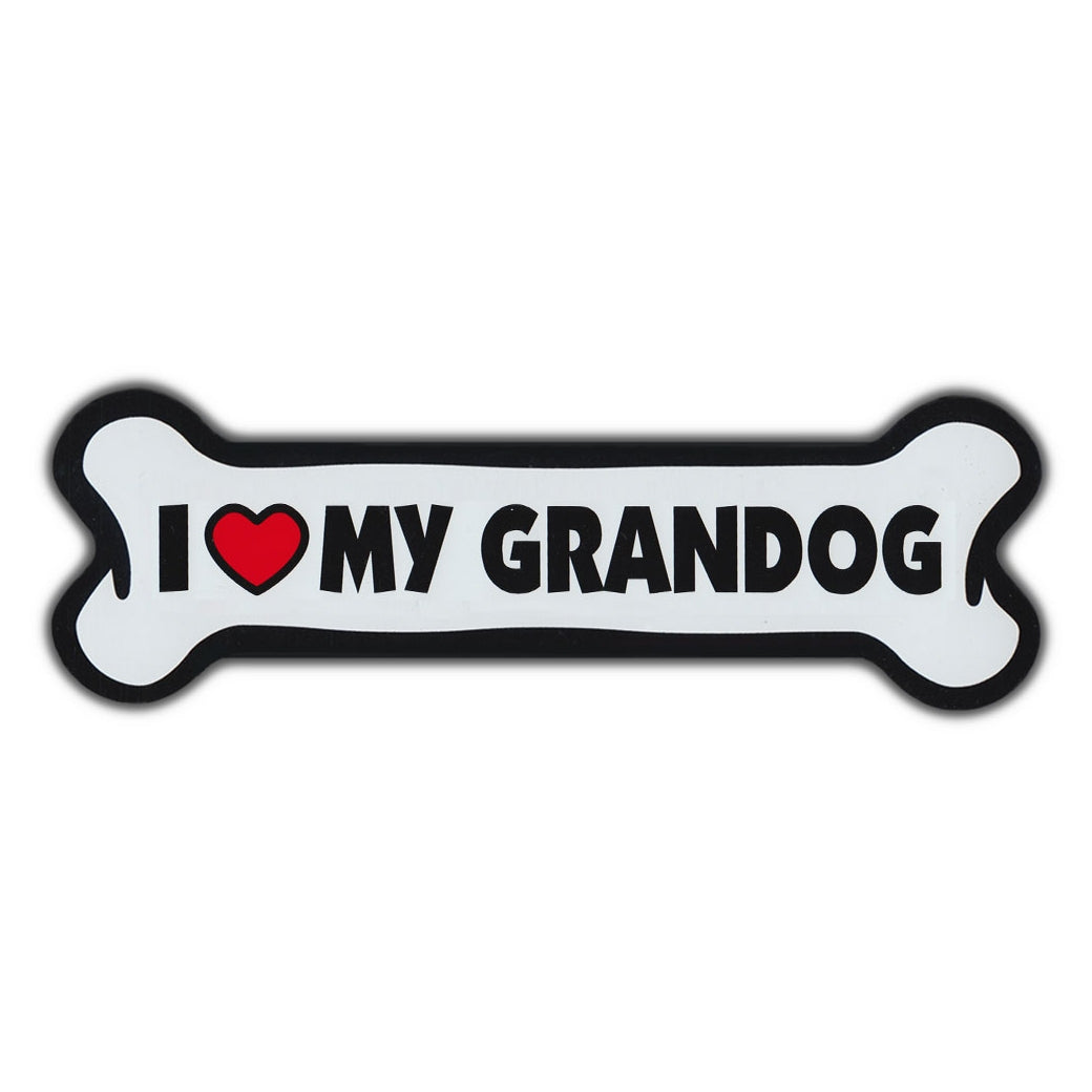 Giant Size Dog Bone Magnet - I Love My Grandog