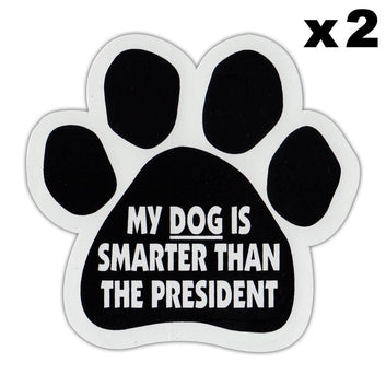 Window Decals, 2-Pack, My Dog is Smarter Than The President, 4.25