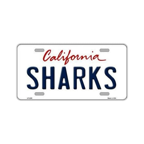 License Plate, Metal Vanity Tag Cover, San Jose Sharks, 12