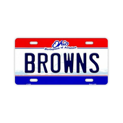 License Plate, Metal Vanity Tag Cover, Cleveland Browns, 12