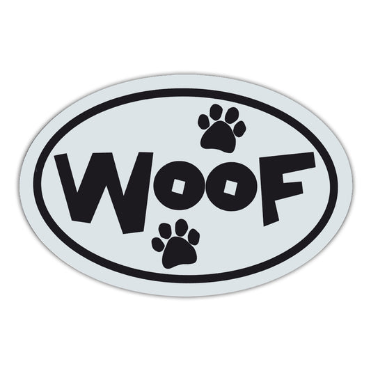 Magnet, Oval, Woof Black & White, 6
