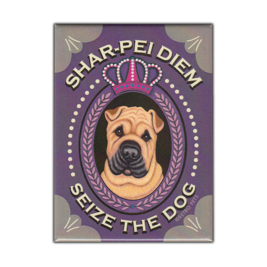 Magnet, Refrigerator Magnet, Shar-Pei Diem, Shar Pei Dog, Vintage Advertising Art, 2.5