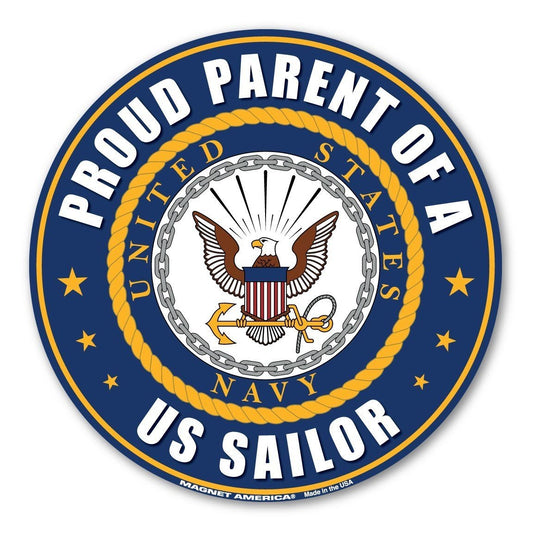 Magnet, Round, Proud Parent of a US Sailor, 5