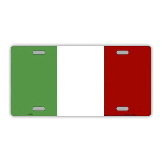 License Plate, Metal Vanity Tag Cover, Italian Flag, Italy, 12