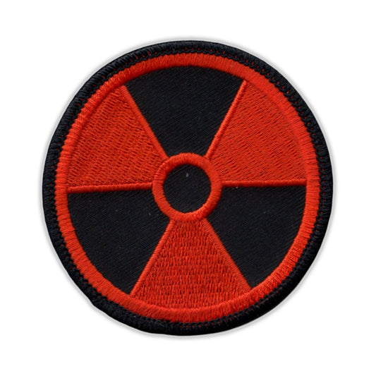 Patch, Embroidered Patch, Radioactive Nuclear Symbol (Orange, Black), 3
