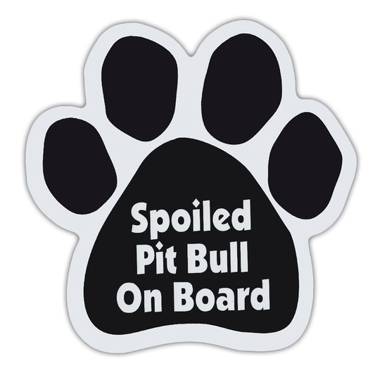 Magnet, Dog Paw, Spoiled Pit Bull On Board, 5.5