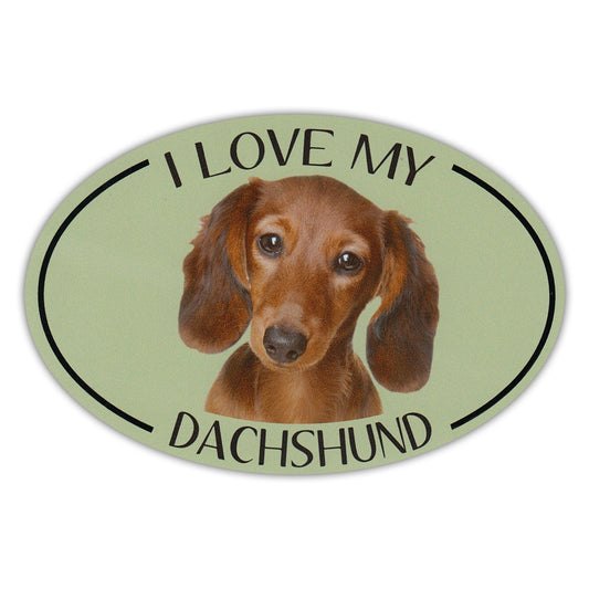 Magnet, Oval, I Love My Dachshund, 6