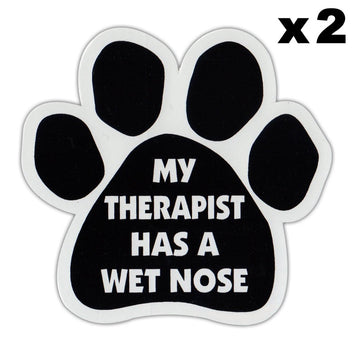 Window Decals, 2-Pack, My Therapist Has A Wet Nose, 4.25