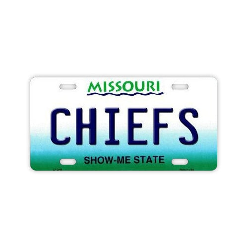 License Plate, Metal Vanity Tag Cover, Kansas City Chiefs, 12
