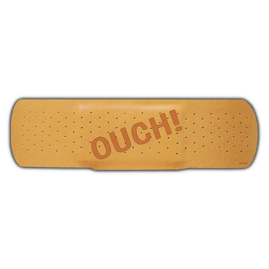 Sticker, Bumper Sticker, Ouch! Band-Aid For Hiding Dents and Dings, 9.5