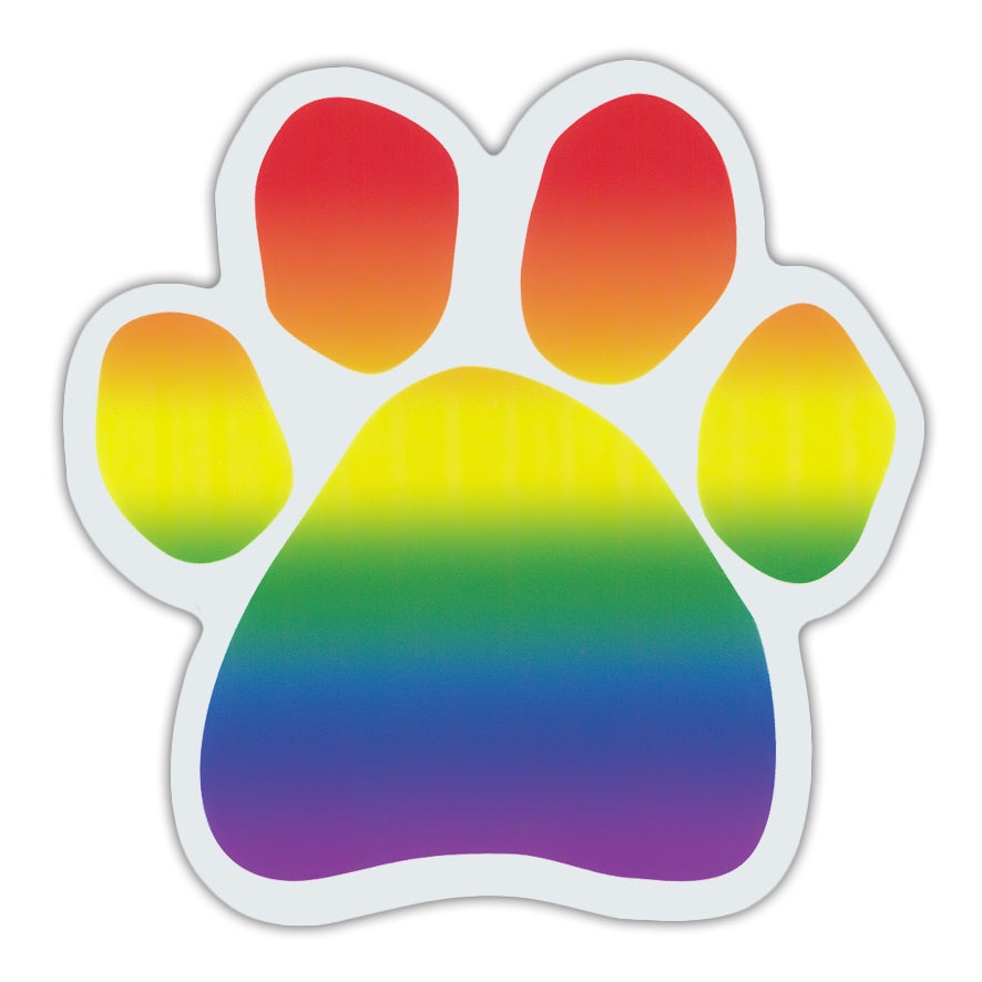 Magnet - Rainbow Paw (5.5" x 5.5")