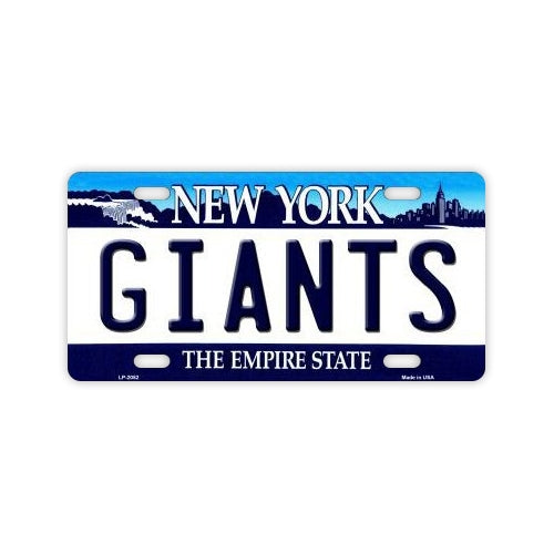 License Plate, Metal Vanity Tag Cover, New York Giants, 12