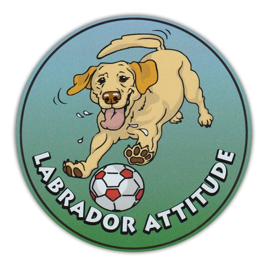 Magnet, Round, Labrador Retriever Attitude, 4.75