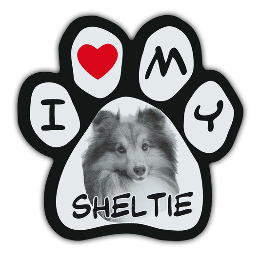 Magnet, Picture Paw, I Love My Sheltie, 5.5