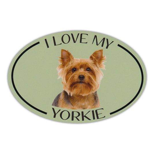Magnet, Oval, I Love My Yorkie, 6