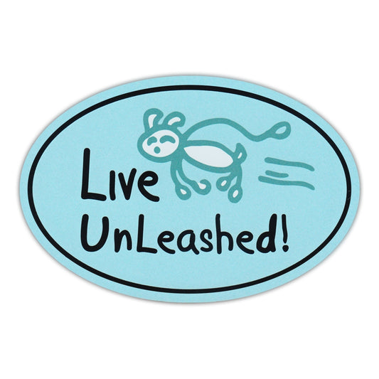 Magnet, Oval, Live Unleashed (Dogs), 6