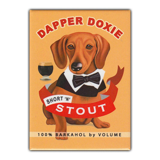 Magnet, Refrigerator Magnet, Dapper Doxie Stout (Beer), Dachshund, 2.5