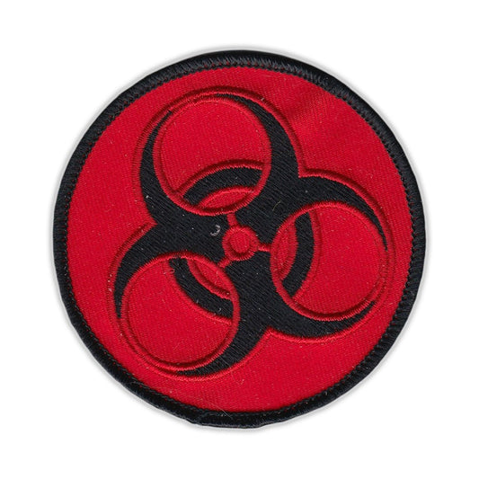 Patch, Embroidered Patch, Bio-Hazard, Zombie Symbol (Red and Black), 3
