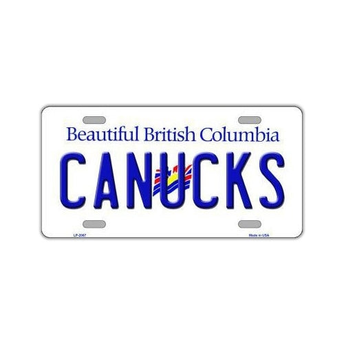 License Plate, Metal Vanity Tag Cover, Vancouver Canucks, 12