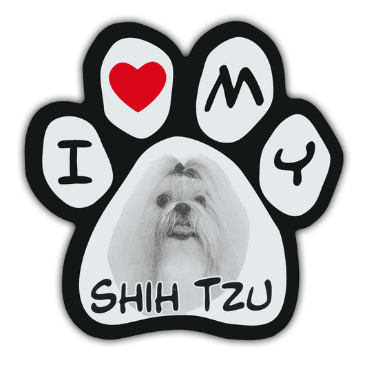 Magnet, Picture Paw, I Love My Shih Tzu, 5.5