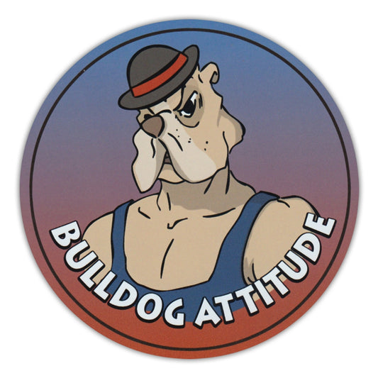 Magnet, Round, Bulldog Attitude, 4.75