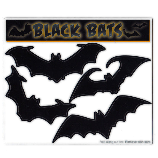 Magnets, Magnet Pack, Set of 4, Large Black Bats, 3.5