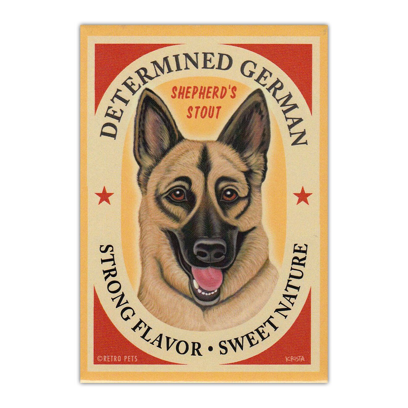 Refrigerator Magnet - Determined German Shepherd's Stout