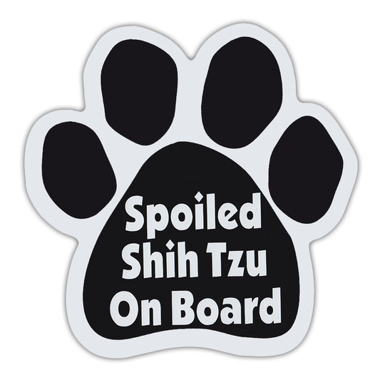 Magnet, Dog Paw, Spoiled Shih Tzu On Board, 5.5