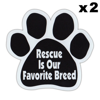 Window Decals, 2-Pack, Rescue is Our Favorite Breed, 4.25