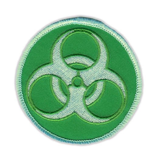 Patch, Embroidered Patch, Bio-Hazard, Zombie Symbol (Green), 3