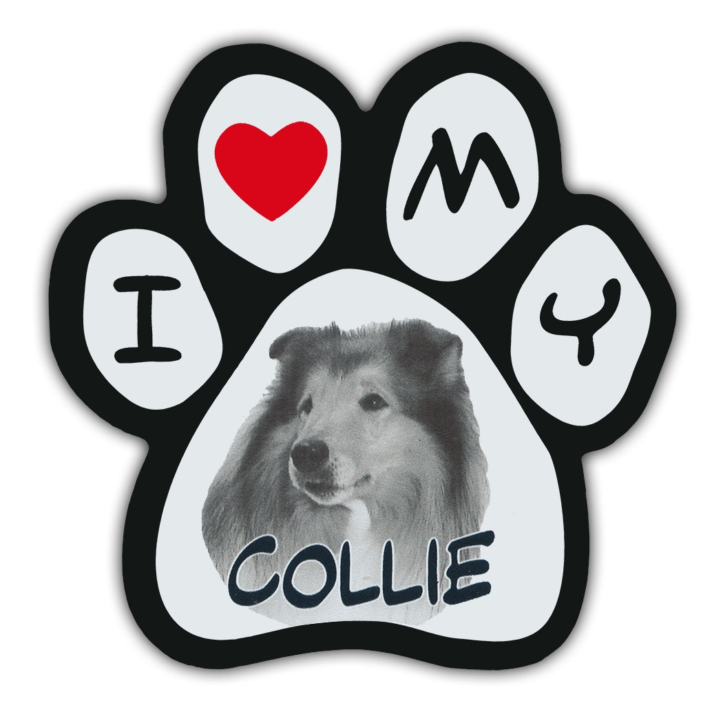 Picture Paw Magnet - I Love My Collie