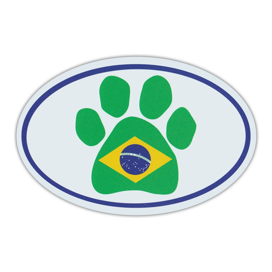 Magnet, Oval, Dog Paw Brazilian Flag, 6