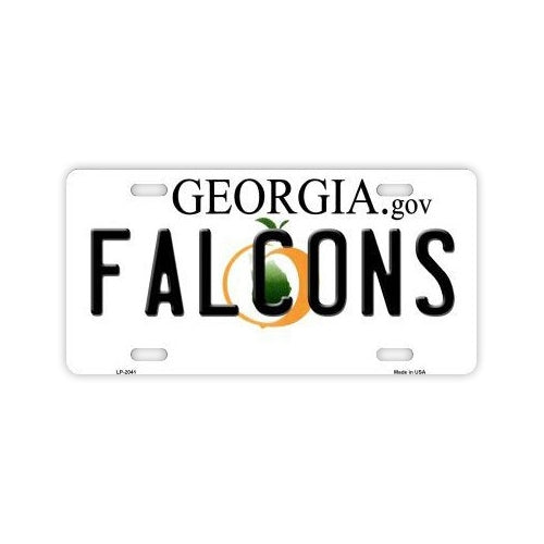 License Plate, Metal Vanity Tag Cover, Atlanta Falcons, 12