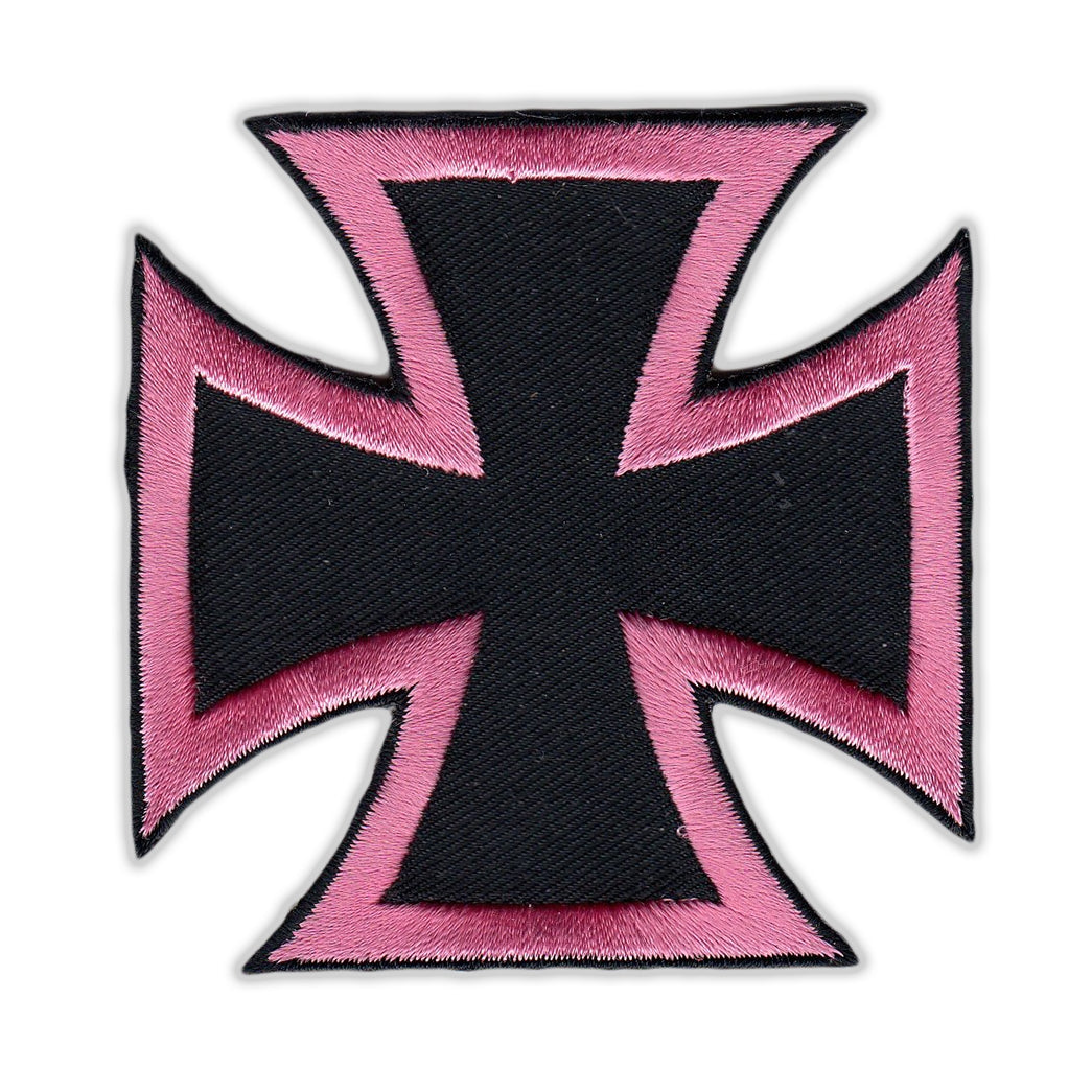 Patch - Maltese Cross (Black, Pink)