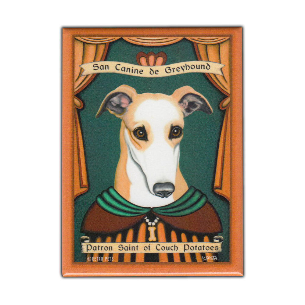 Refrigerator Magnet - Patron Saint Dog Series, Greyhound