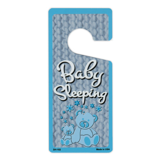 Door Knob Hanger, Metal, Baby Sleeping, Blue, 4