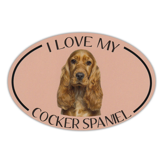 Magnet, Oval, I Love My Cocker Spaniel, 6