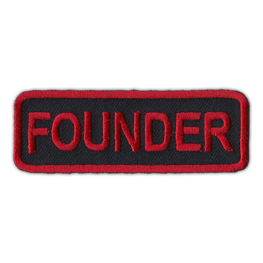 Patch, Embroidered Patch, Founder, Club Patch, Red, 3