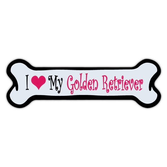 Magnet, Pink Dog Bone Magnet, I Love My Golden Retriever, 7