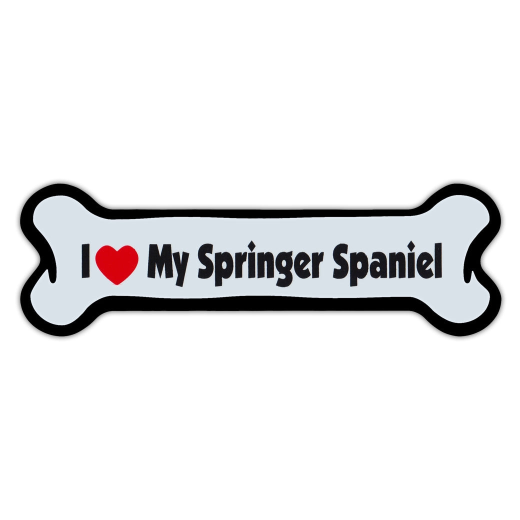 Dog Bone Magnet - I Love My Springer Spaniel