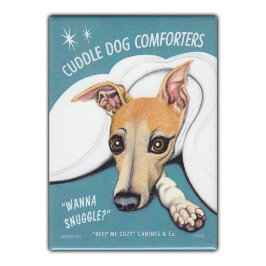 Magnet, Refrigerator Magnet, Cuddle Dog Comforters, Whippet, 2.5
