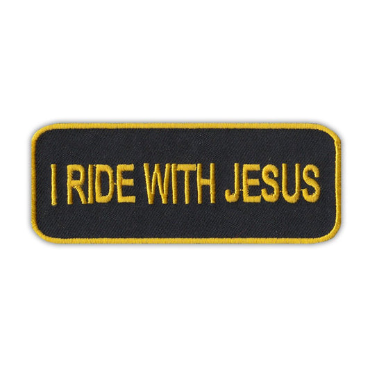 Patch, Embroidered Patch, I Ride With Jesus (Yellow), 4