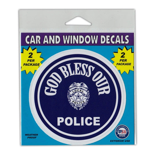 Window Decals, 2-Pack, God Bless Our Police, 4