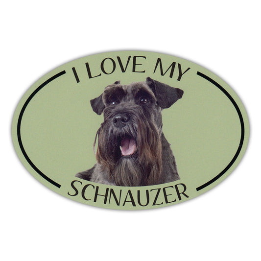 Magnet, Oval, I Love My Schnauzer, 6
