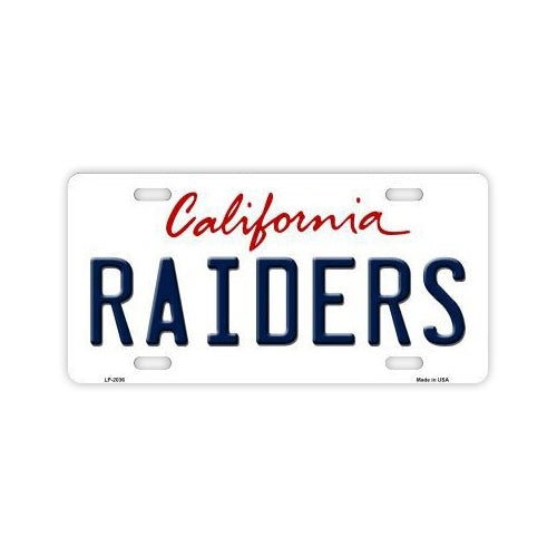 License Plate, Metal Vanity Tag Cover, Los Angeles LA Raiders, 12
