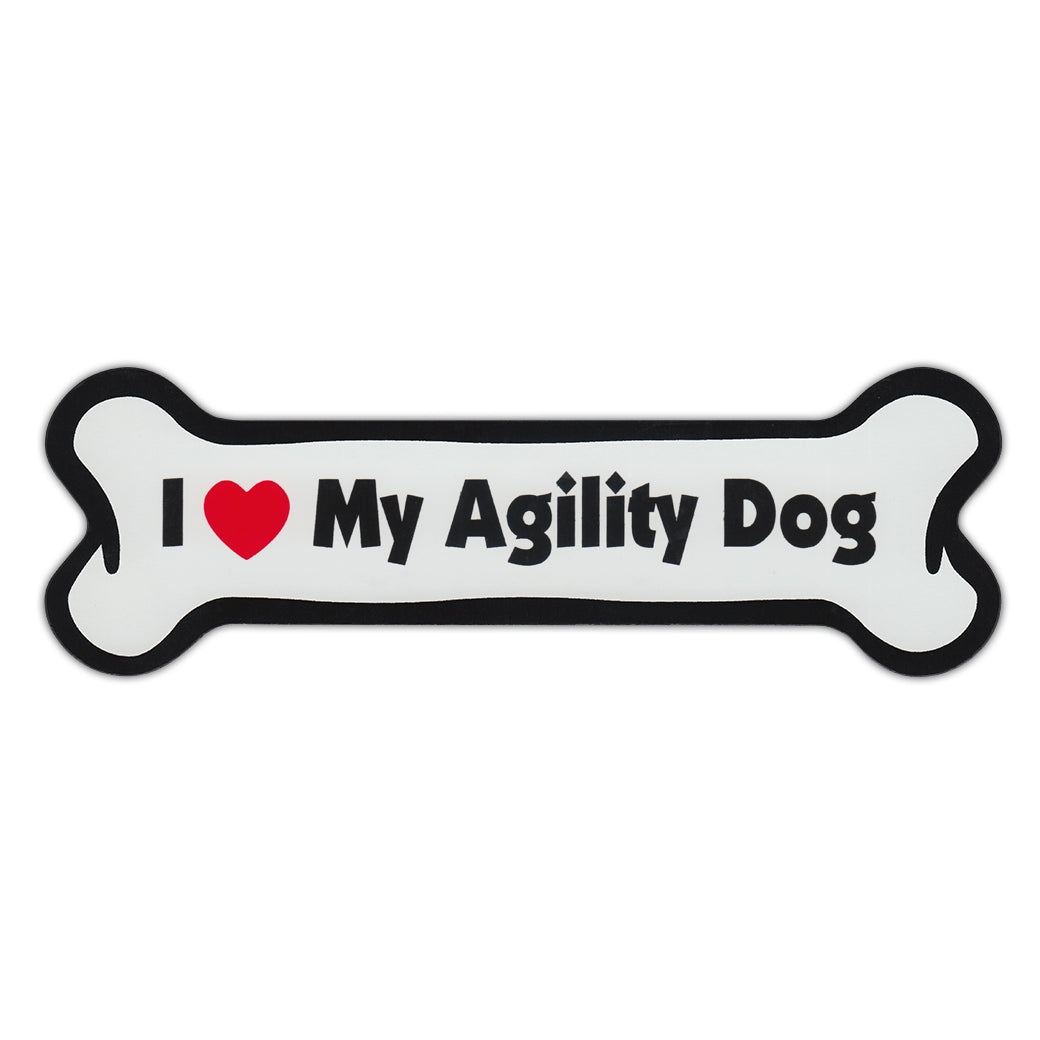 Dog Bone Magnet - I Love My Agility Dog