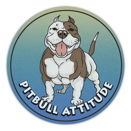 Magnet, Round, Pit Bull Attitude, 4.75