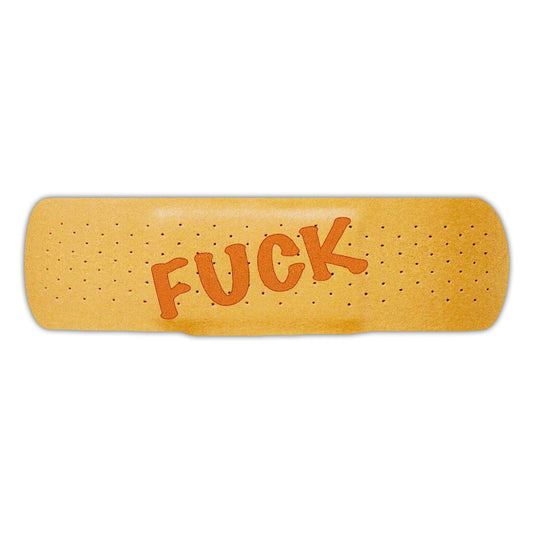 Sticker, Bumper Sticker, Band-Aid, Fuck, Covers Scratches, Dents and Dings, 9.5