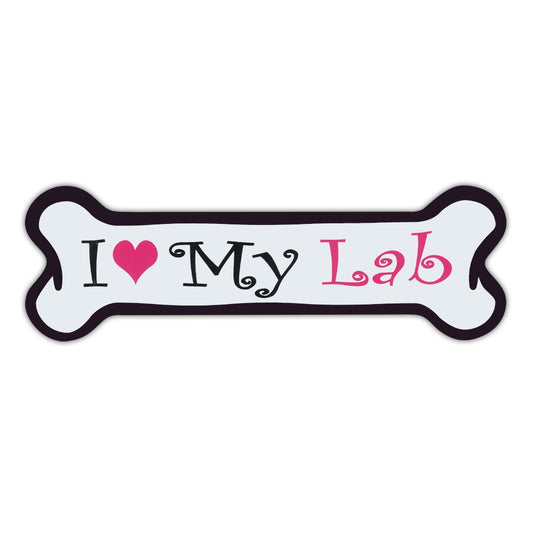 Magnet, Pink Dog Bone Magnet, I Love My Lab, 7